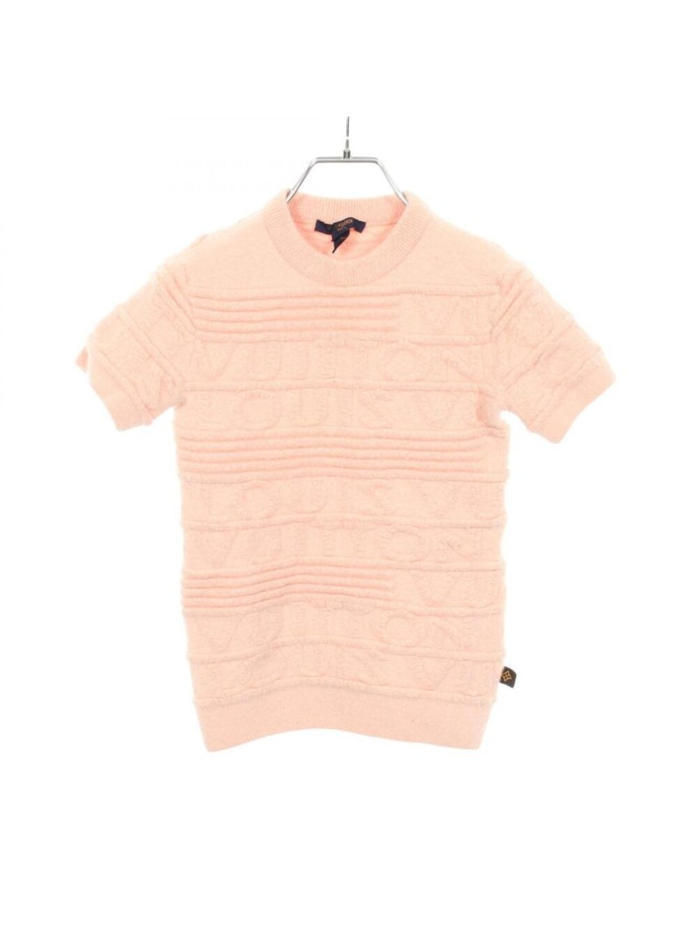 Louis Vuitton Knit Monogram Embossed Short Sleeve Wool Sweater